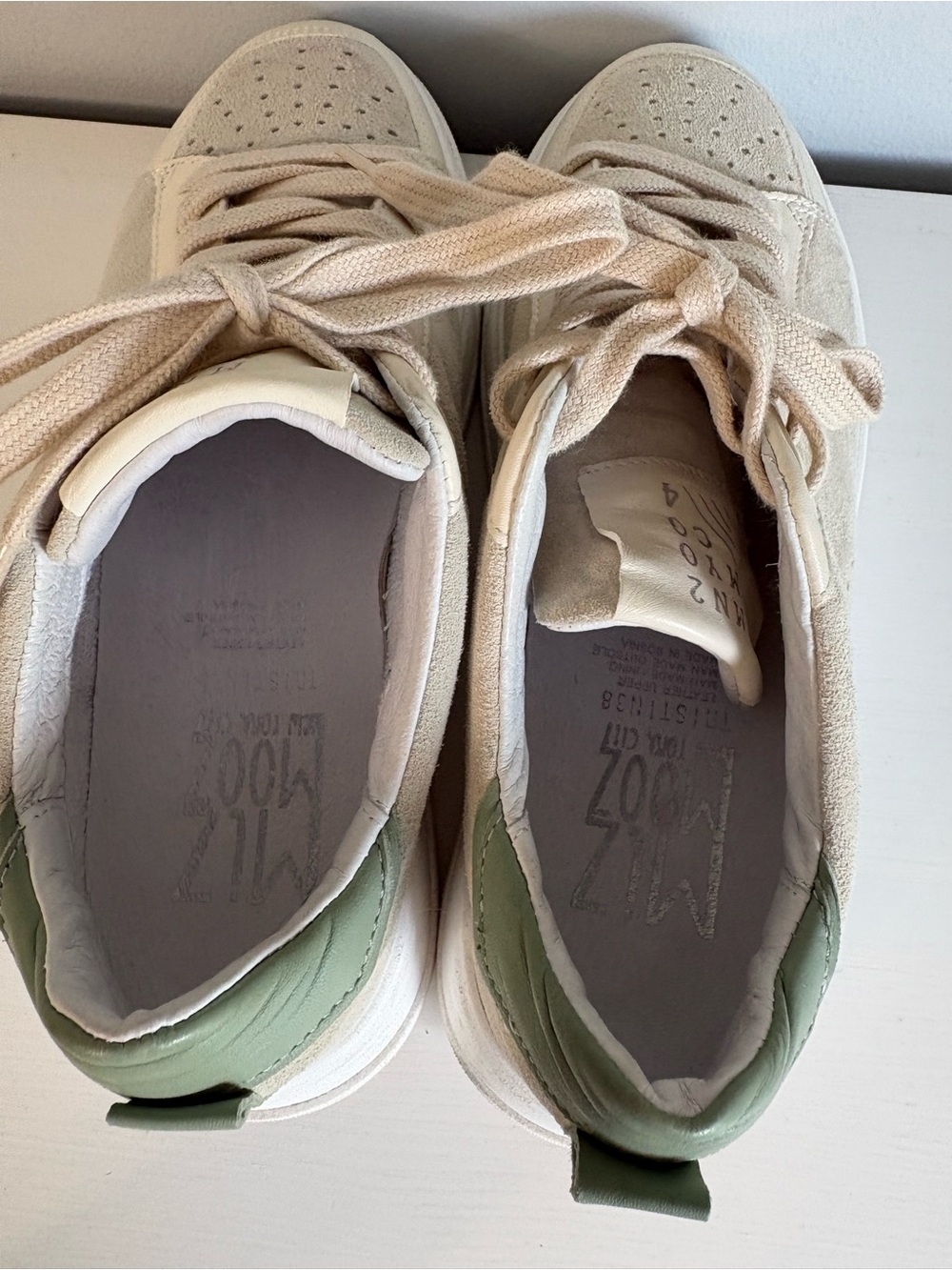 Miz Mooz Tristin Suede Platform Sneakers Sage Green 38 - Picture 5 of 12